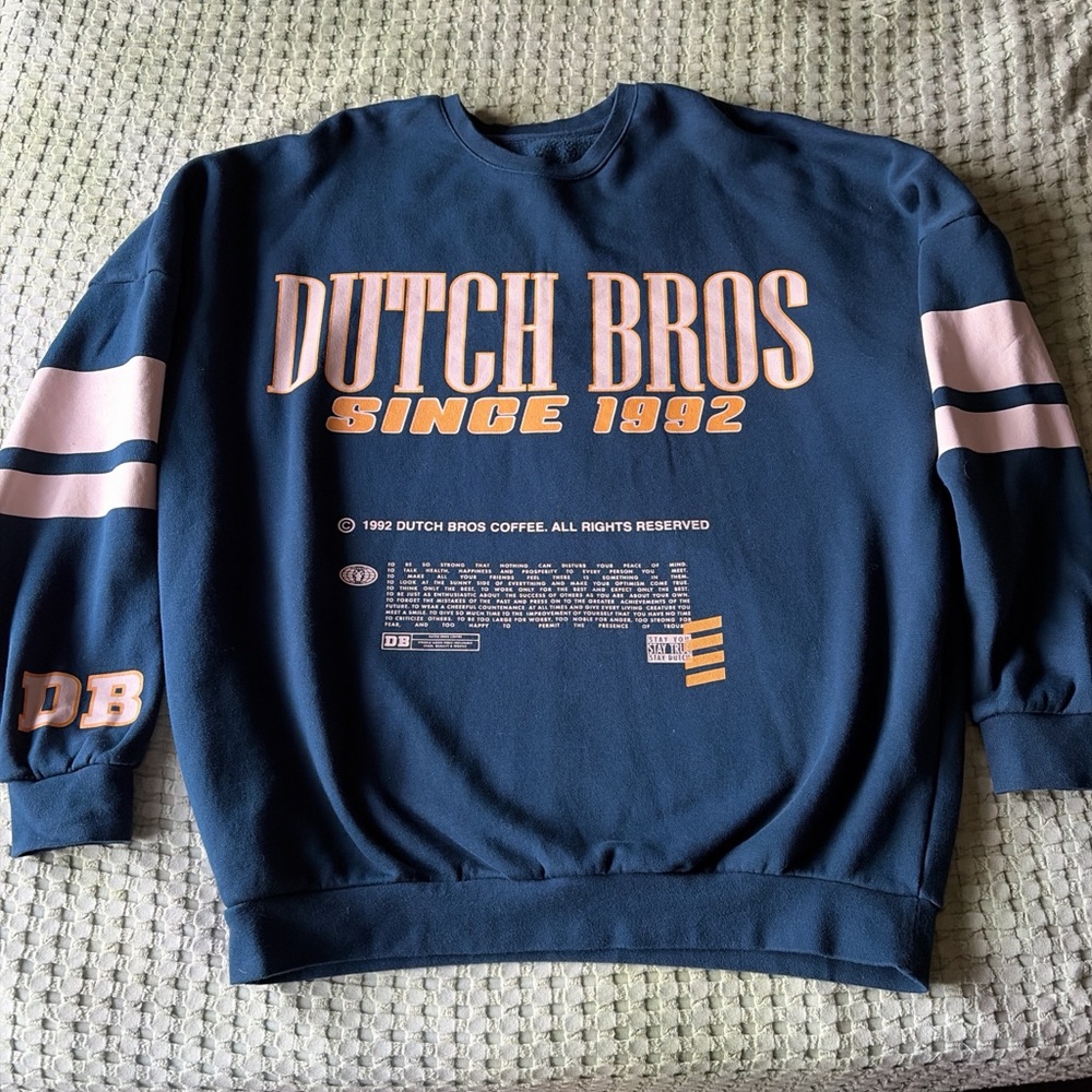 Dutch Bros Navy Varsity Crewneck